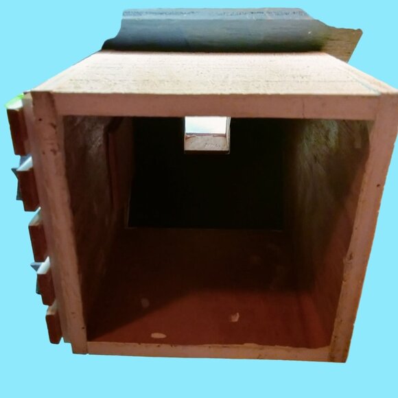 Wood Bird House God Bless America Patriotic Americana Red White Blue USA - Picture 9 of 9